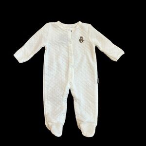 Badgley Mischka Long Sleeve Bodysuit, Baby's 3-6 Month White Quilted One Piece